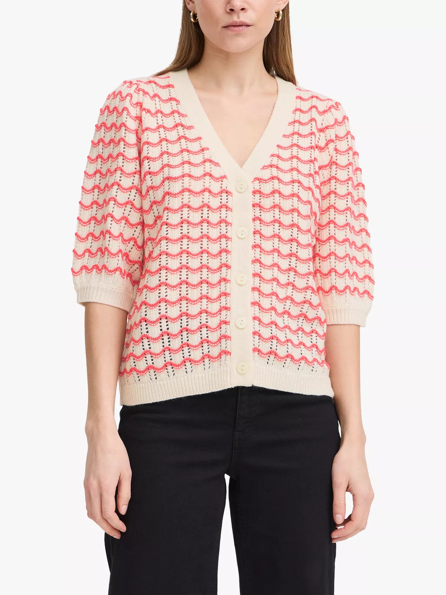 IHARDINA Cardigan in Geranium