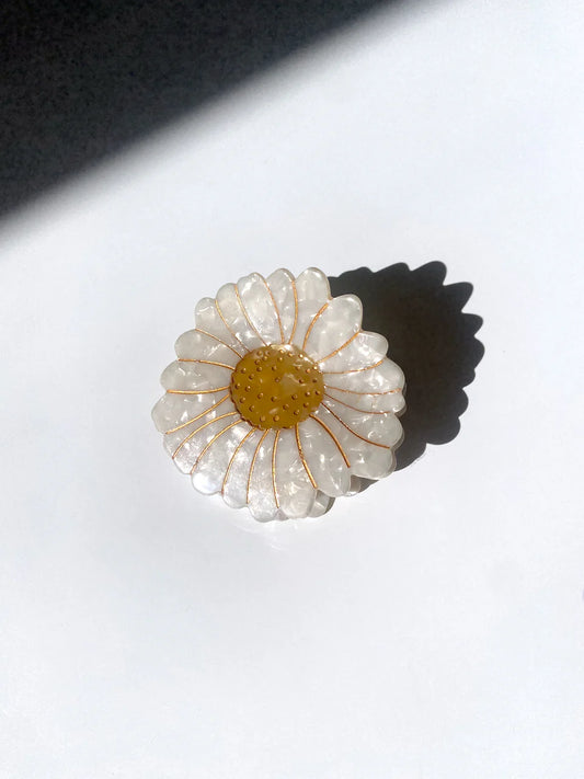 Hand-Painted Daisy Flower Claw Hair Clip