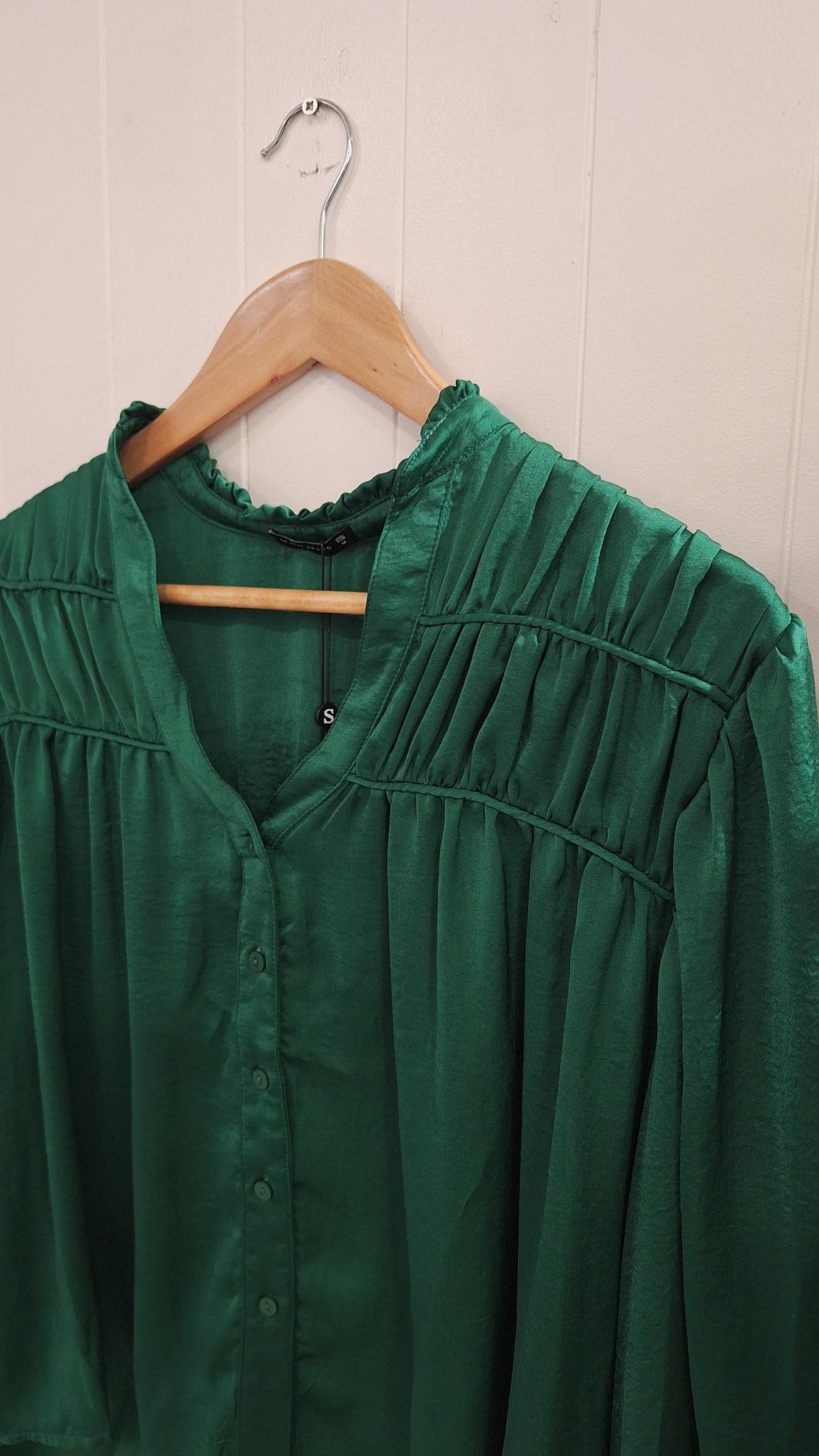 Satin Ruffle Blouse