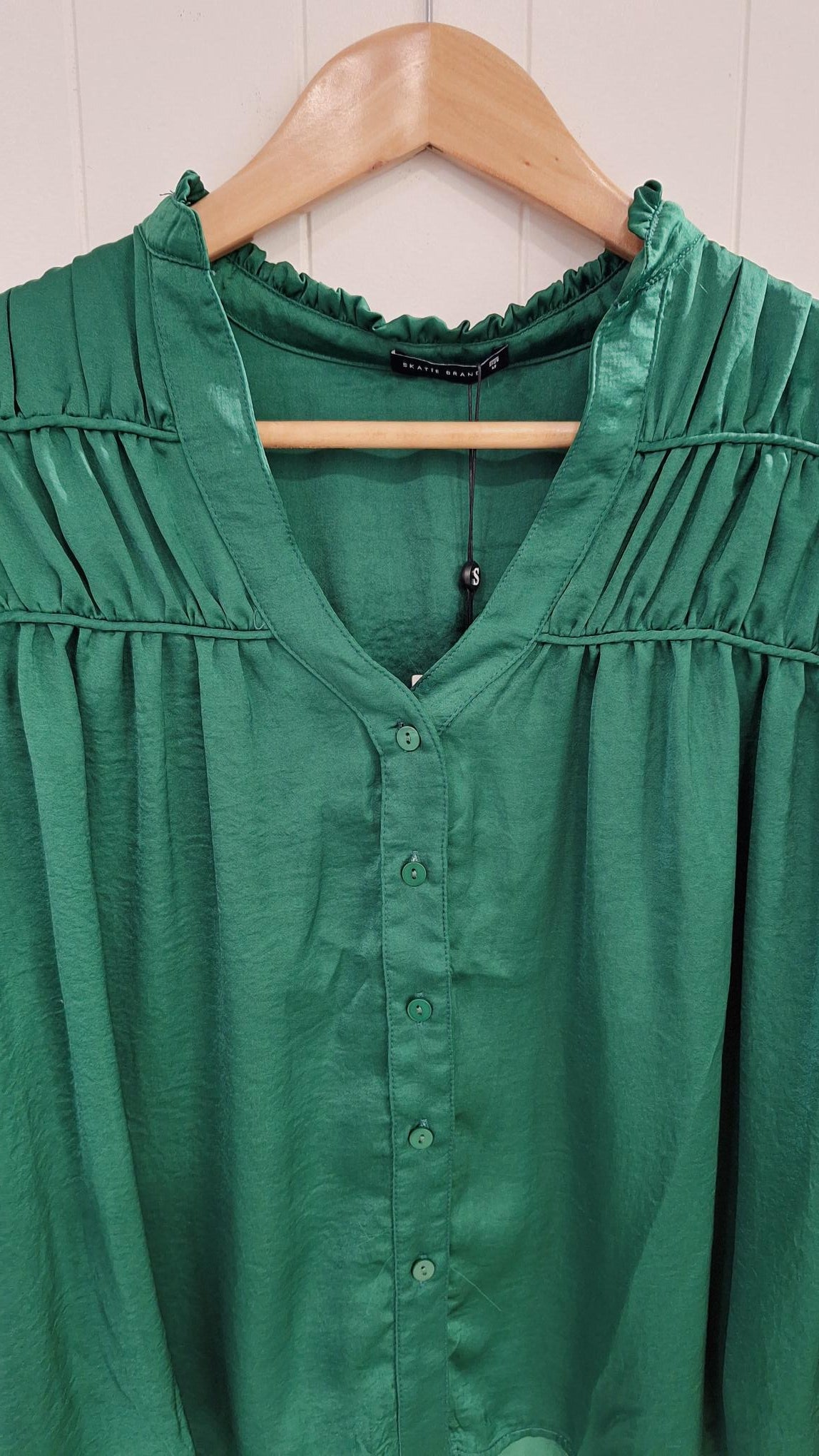 Satin Ruffle Blouse