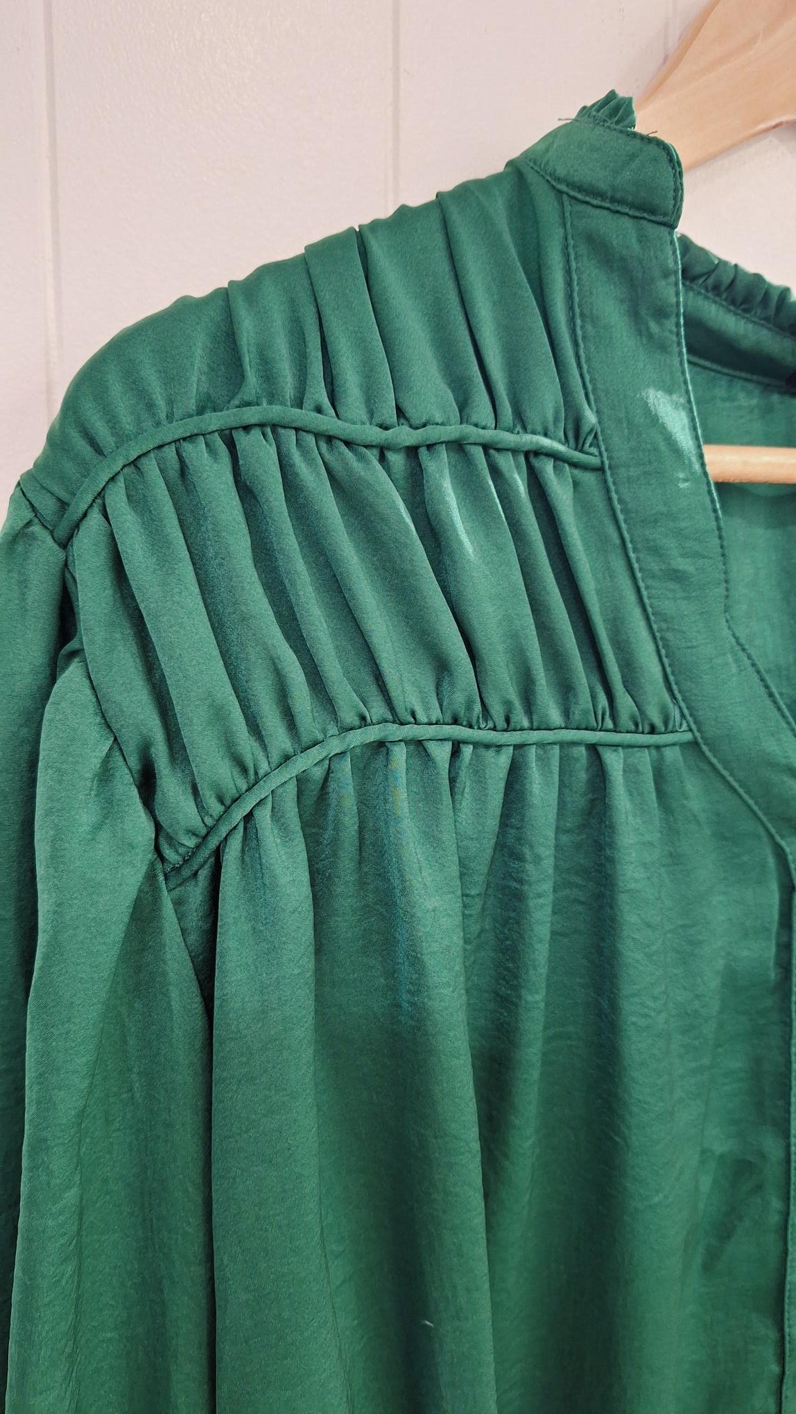 Satin Ruffle Blouse