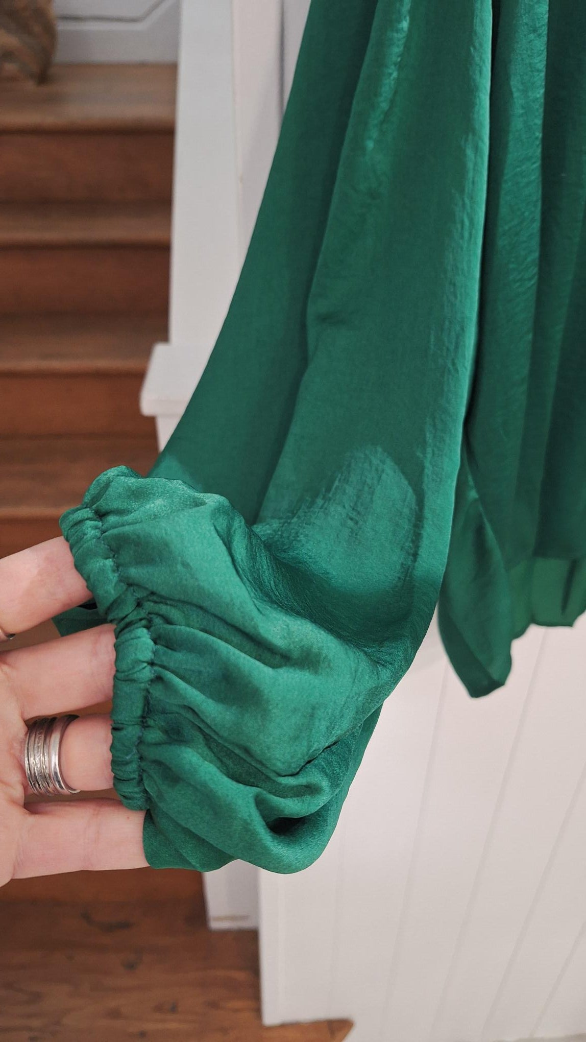 Satin Ruffle Blouse