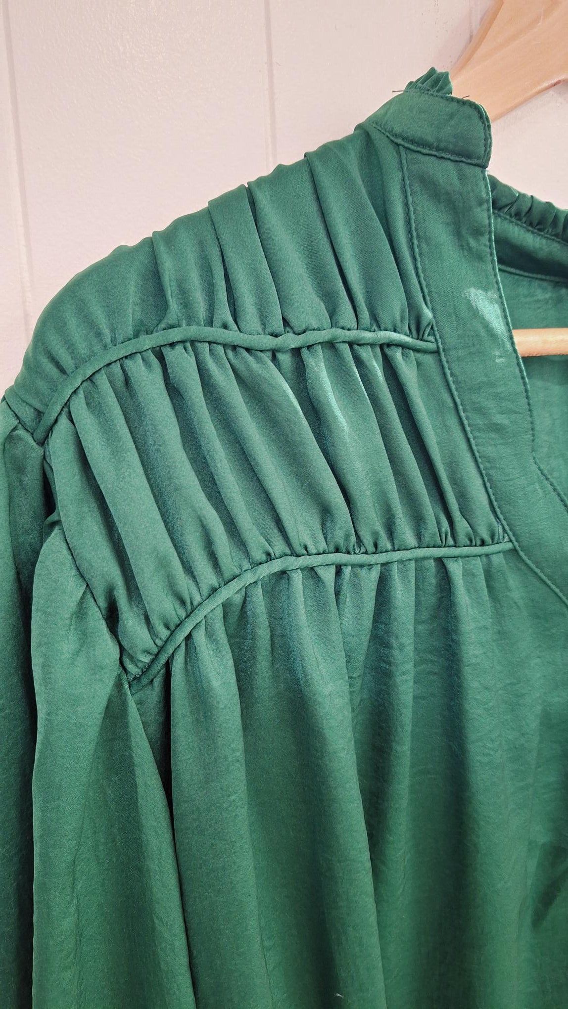 Satin Ruffle Blouse