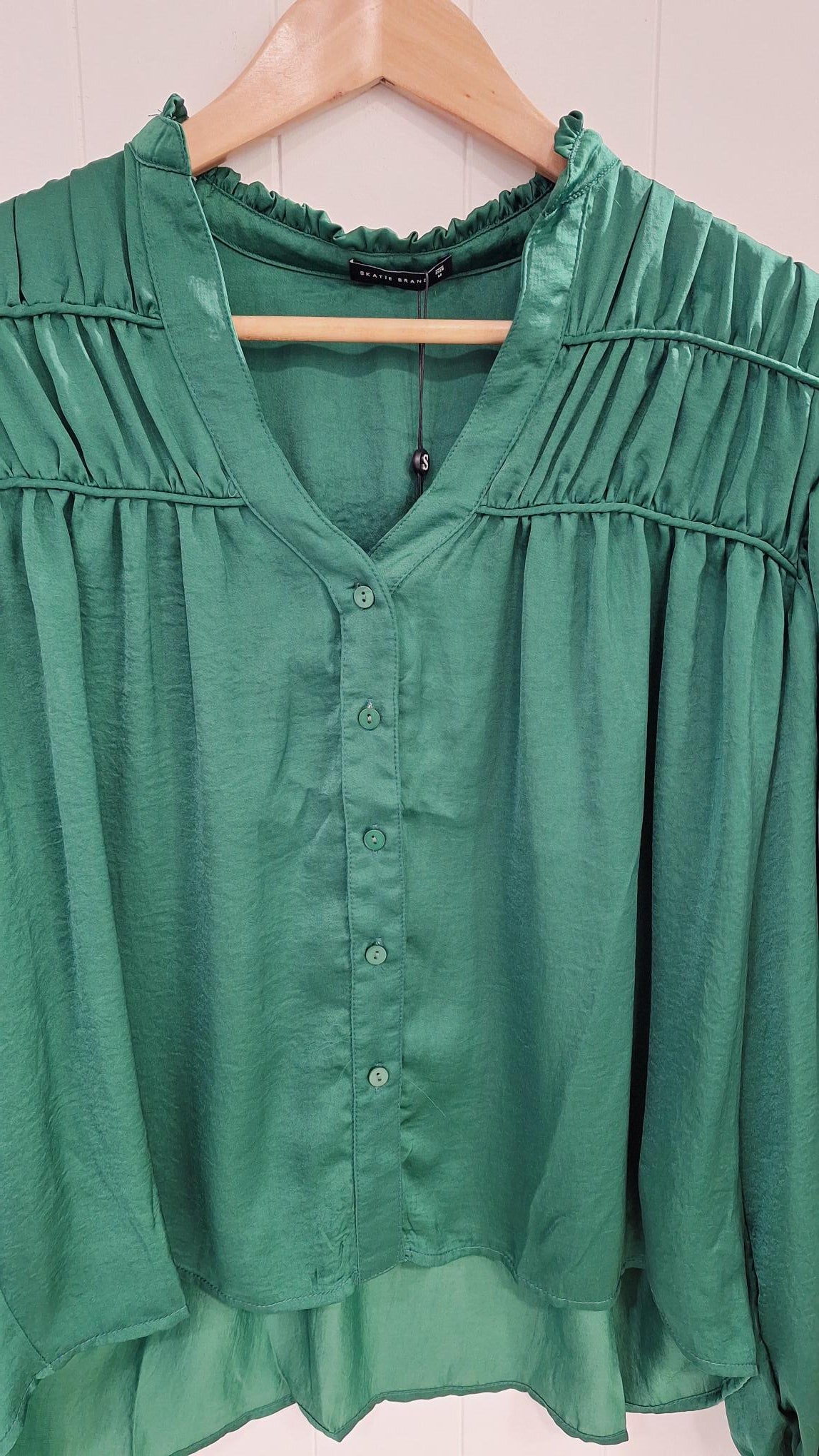 Satin Ruffle Blouse