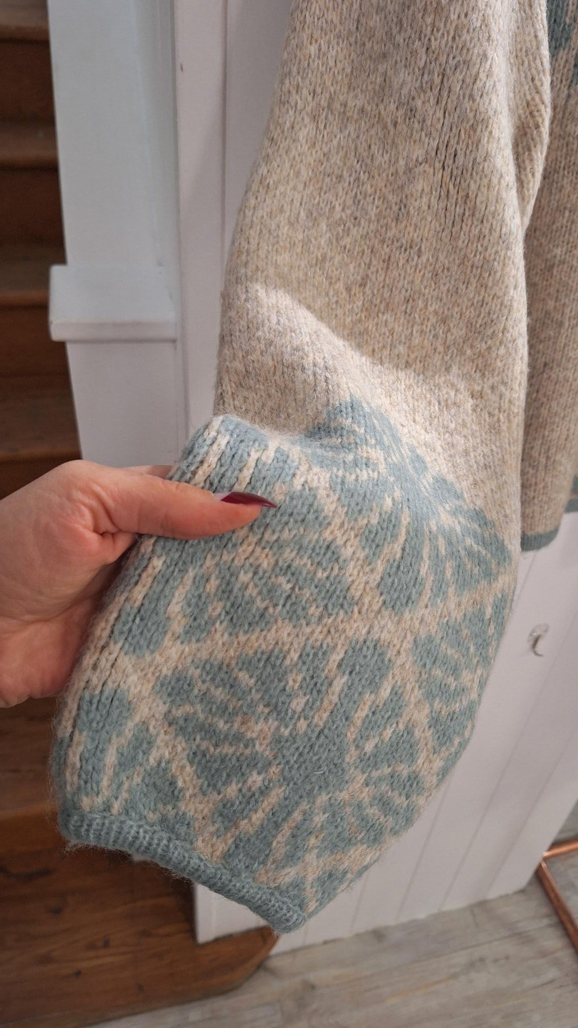 Jacquard Sweater in Teal