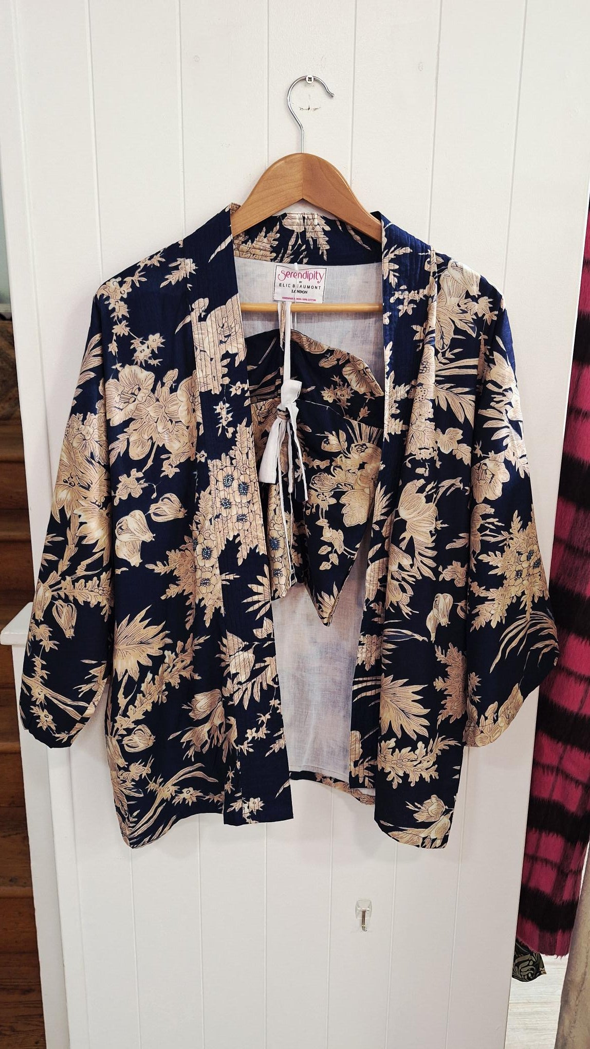 Short Kimono in Midnight Blossom