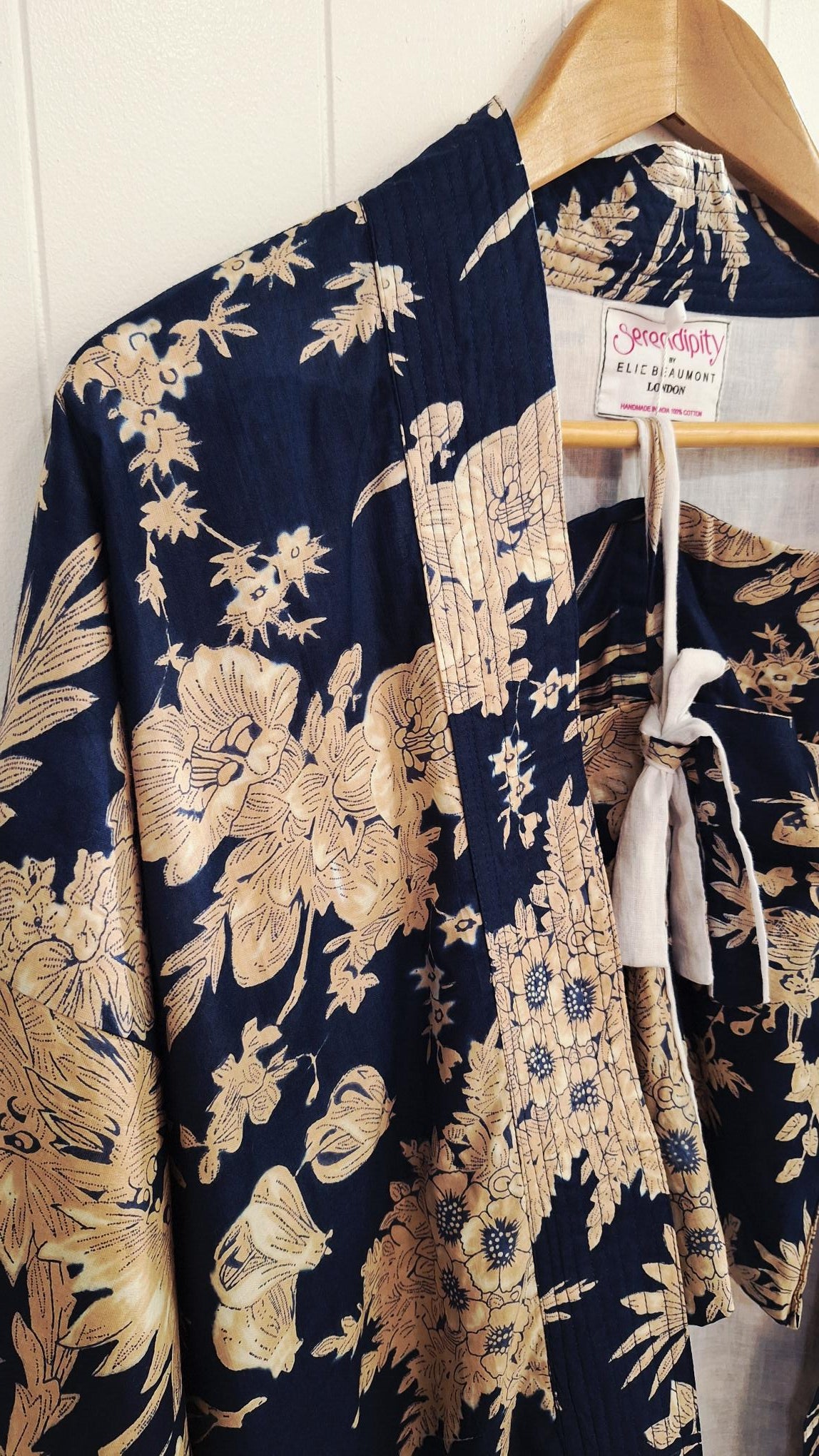 Short Kimono in Midnight Blossom