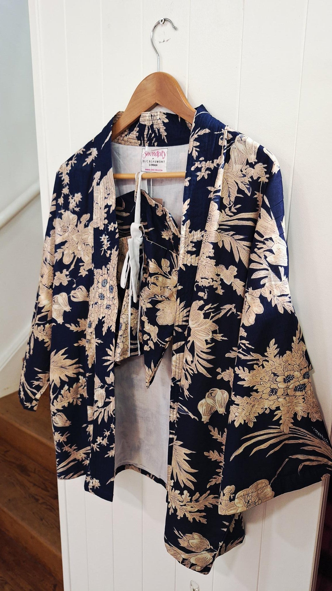 Short Kimono in Midnight Blossom