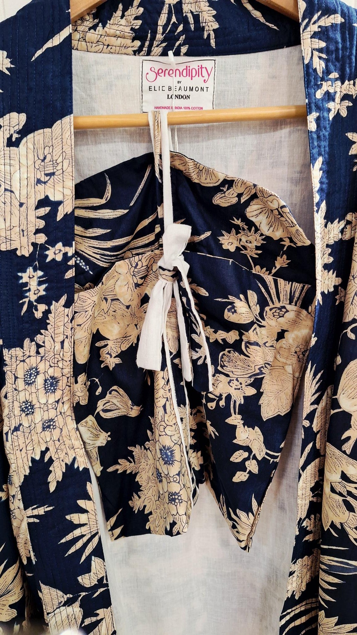 Short Kimono in Midnight Blossom