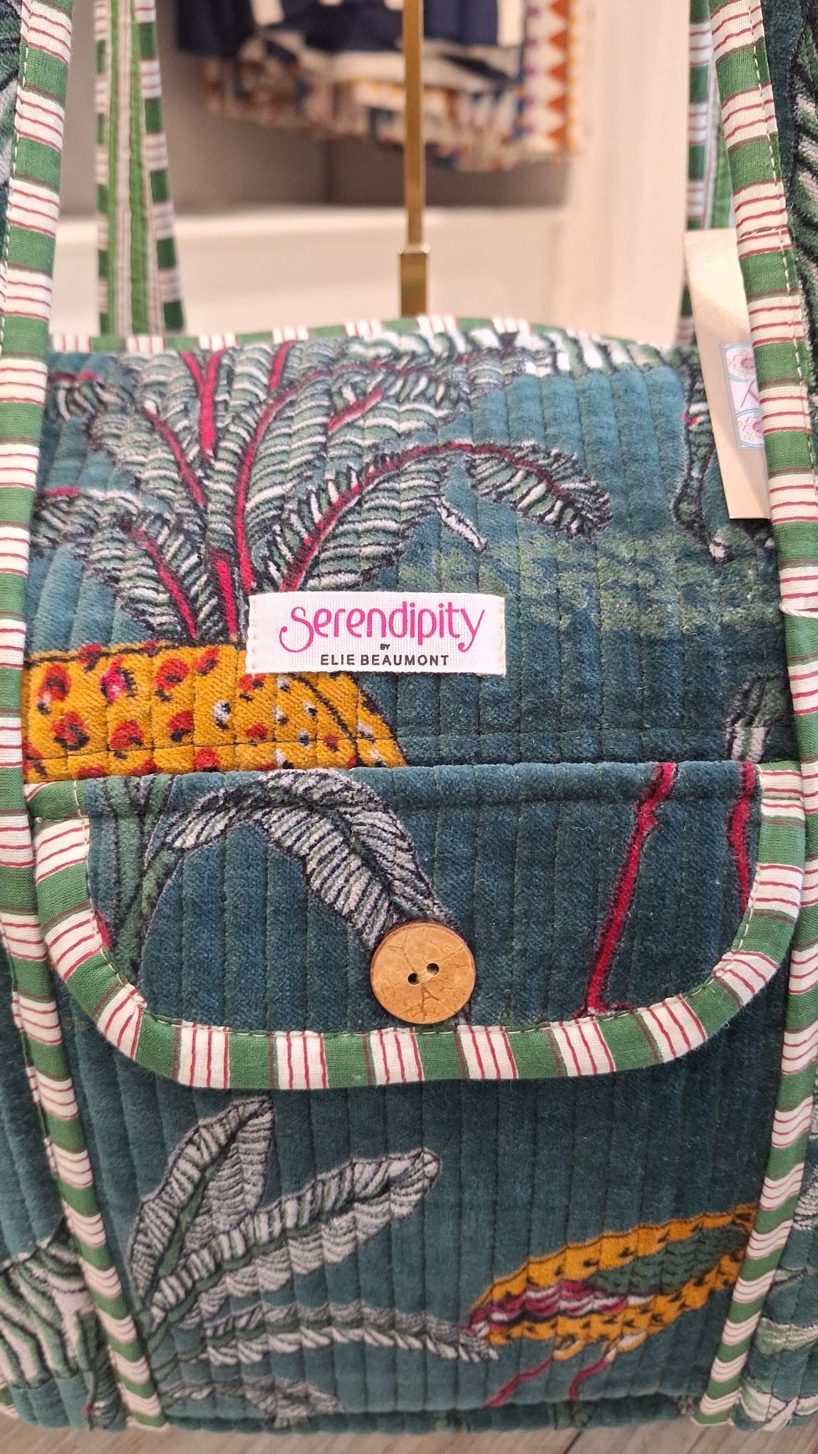 Serendipity Velvet Teal Duffle Bag