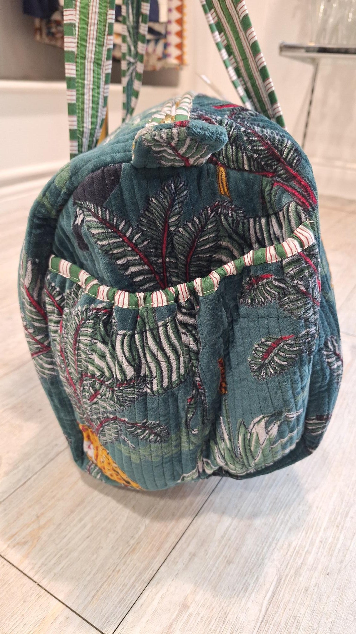 Serendipity Velvet Teal Duffle Bag