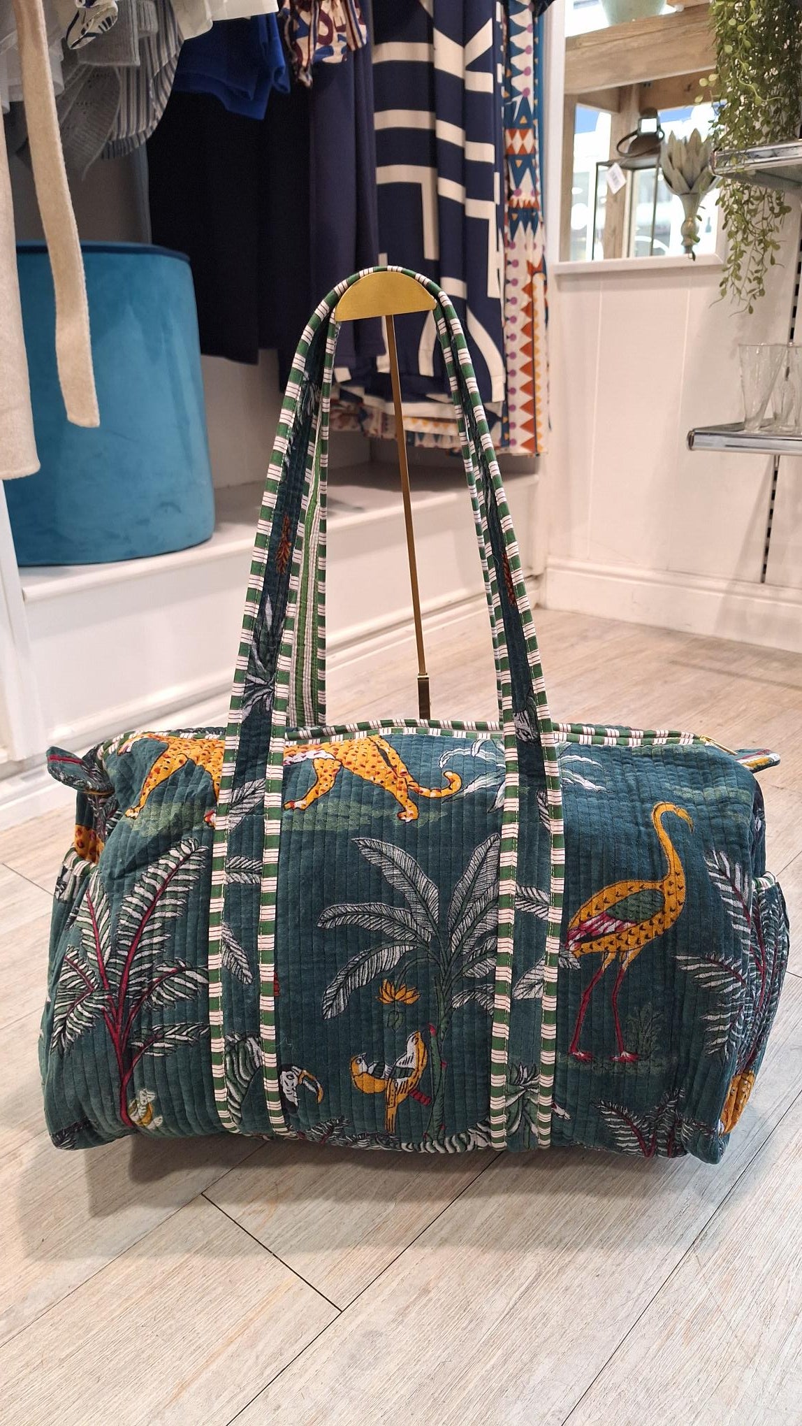 Serendipity Velvet Teal Duffle Bag