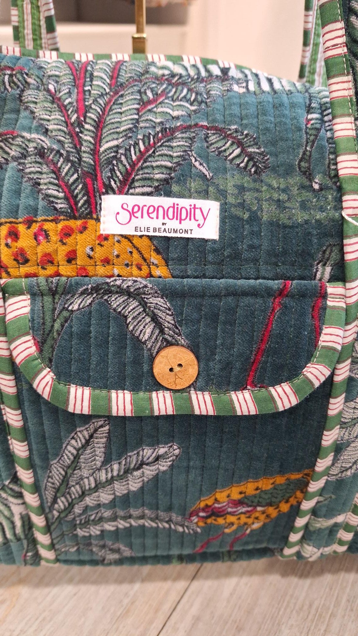 Serendipity Velvet Teal Duffle Bag