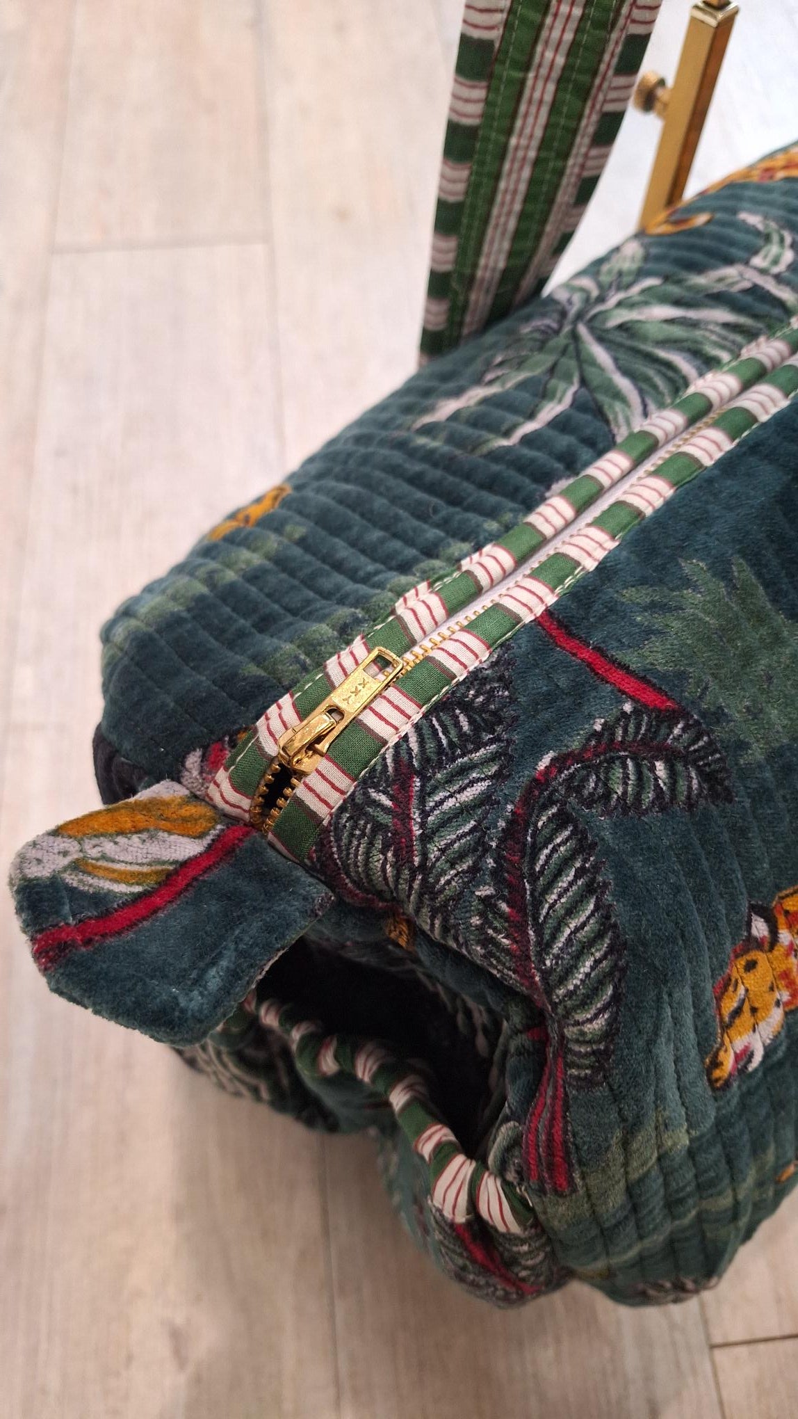 Serendipity Velvet Teal Duffle Bag