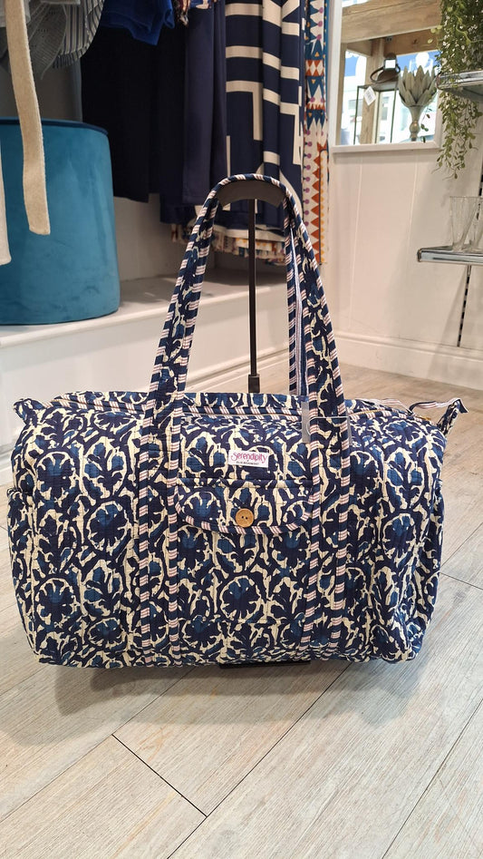 Serendipity Duffle Bag in Indigo Ikat