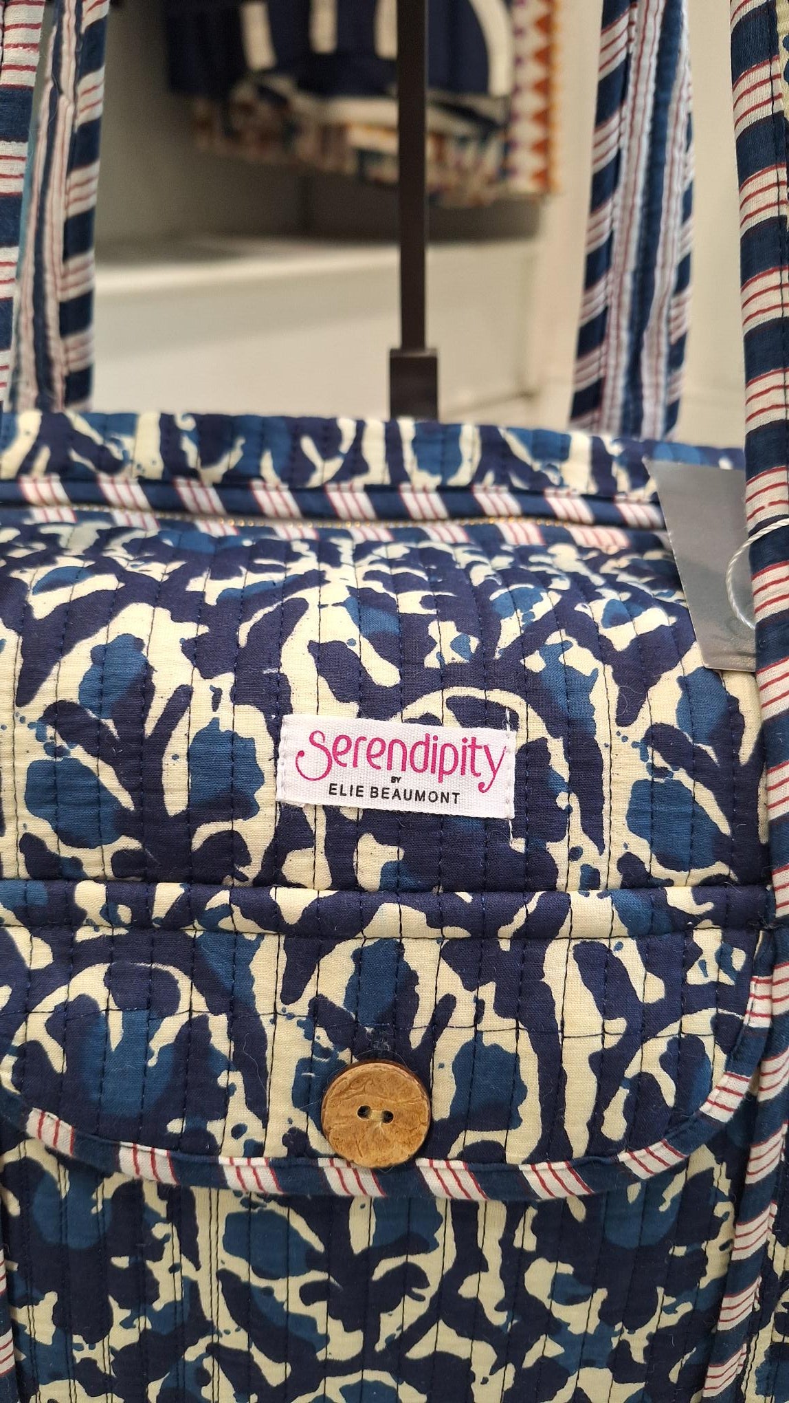 Serendipity Duffle Bag in Indigo Ikat