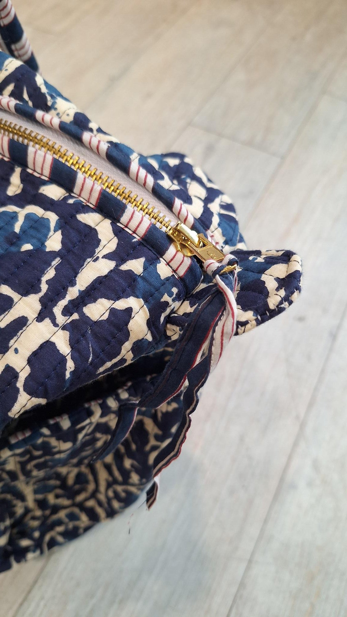 Serendipity Duffle Bag in Indigo Ikat