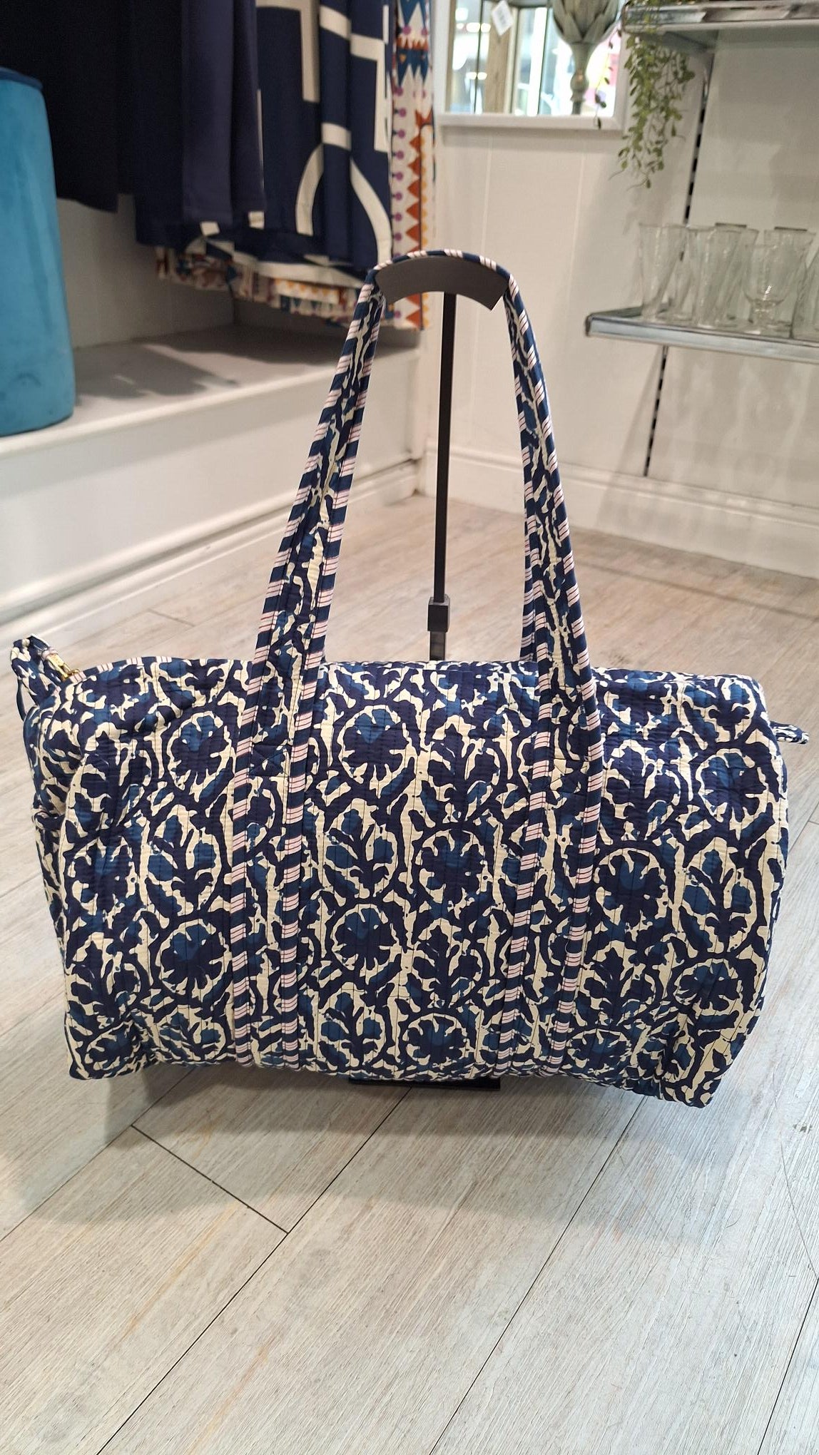 Serendipity Duffle Bag in Indigo Ikat