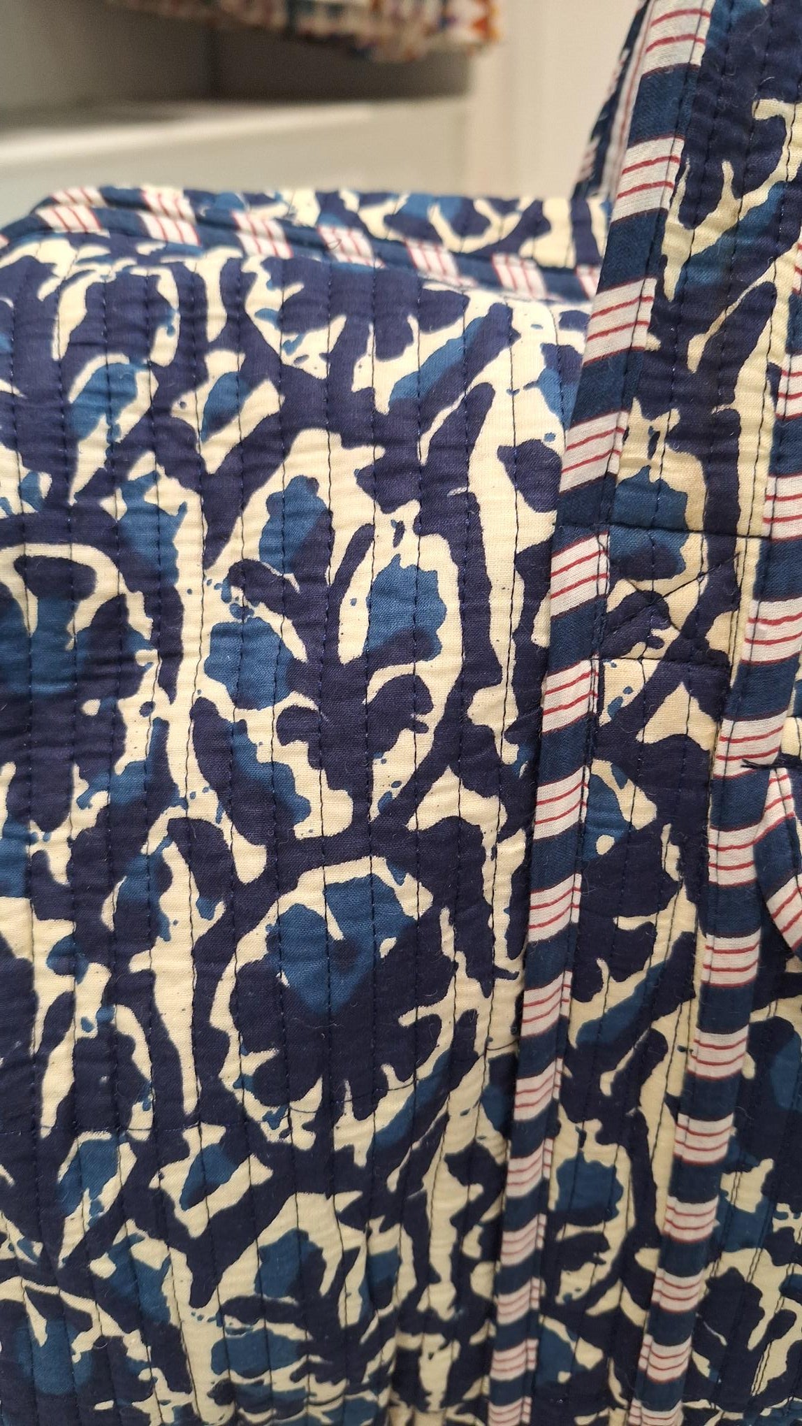 Serendipity Duffle Bag in Indigo Ikat