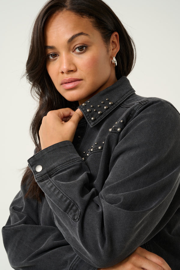 KAlouisa Shirt in Black Washed Denim