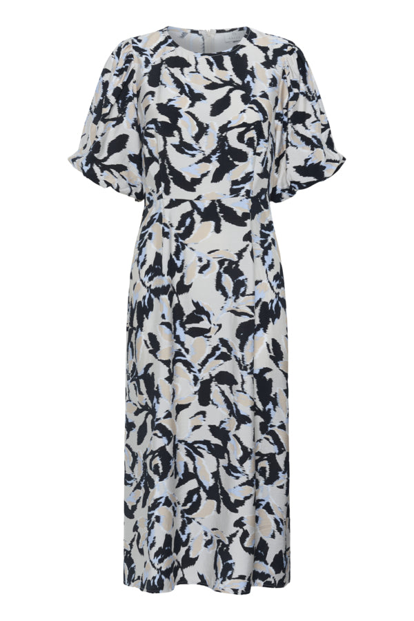 KApaco Dress in Beige / Black / Blue