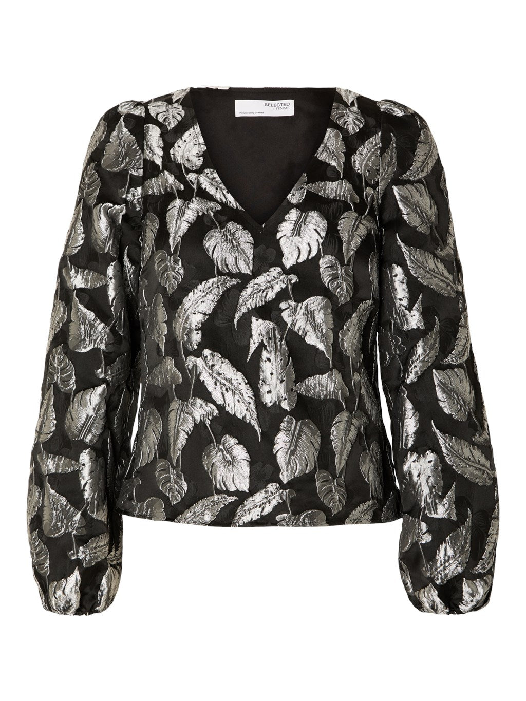 SLFPAULA Silver Leaf Jacquard Jacket Top