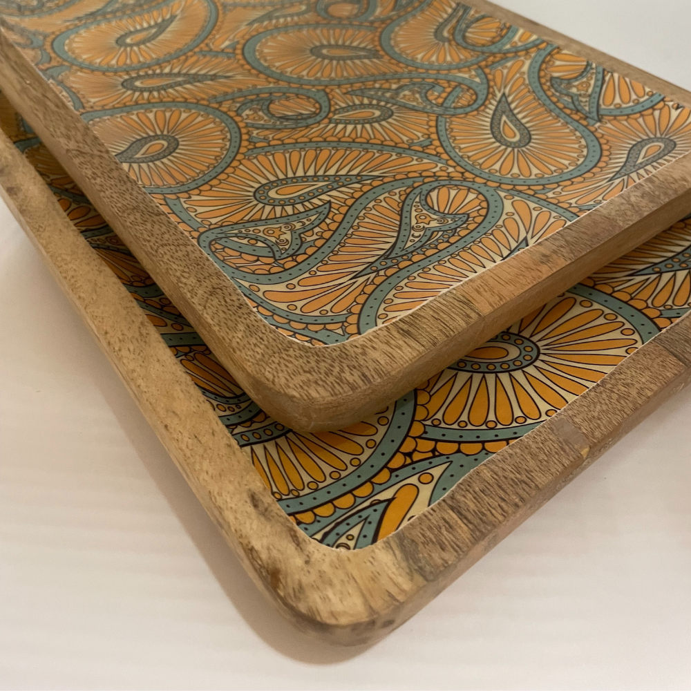 Medium Orange Paisley Tray