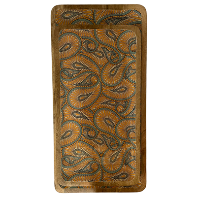 Medium Orange Paisley Tray