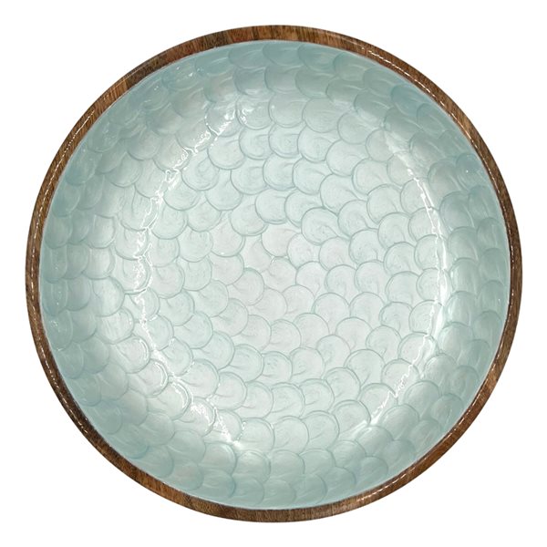 Large Aqua Pearl Bowl - 38cm