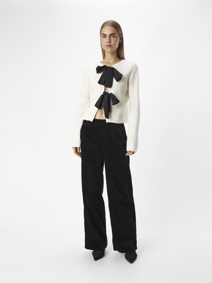 OBJPARVI Cardigan with Sateen Bow