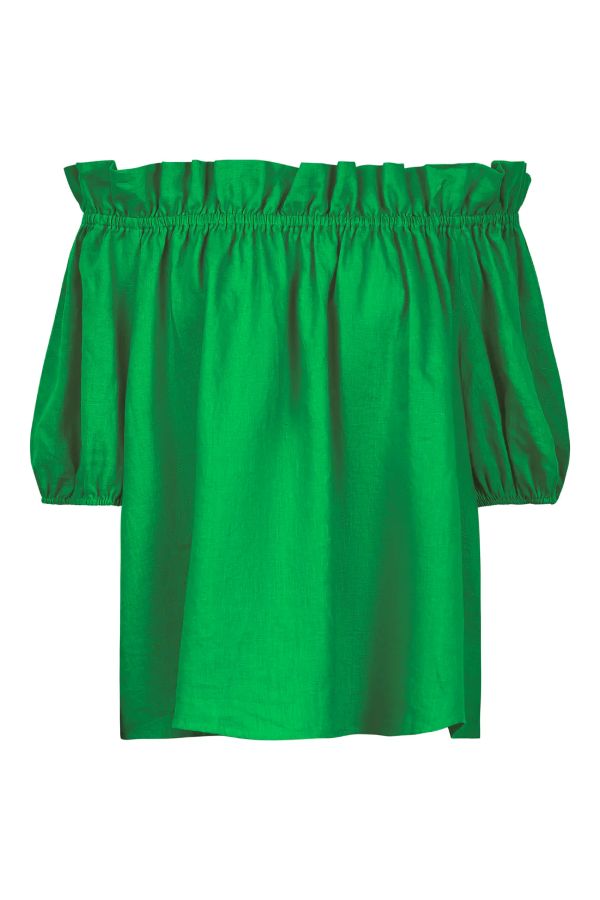 Halcyon Ruched Top in Emerald Green