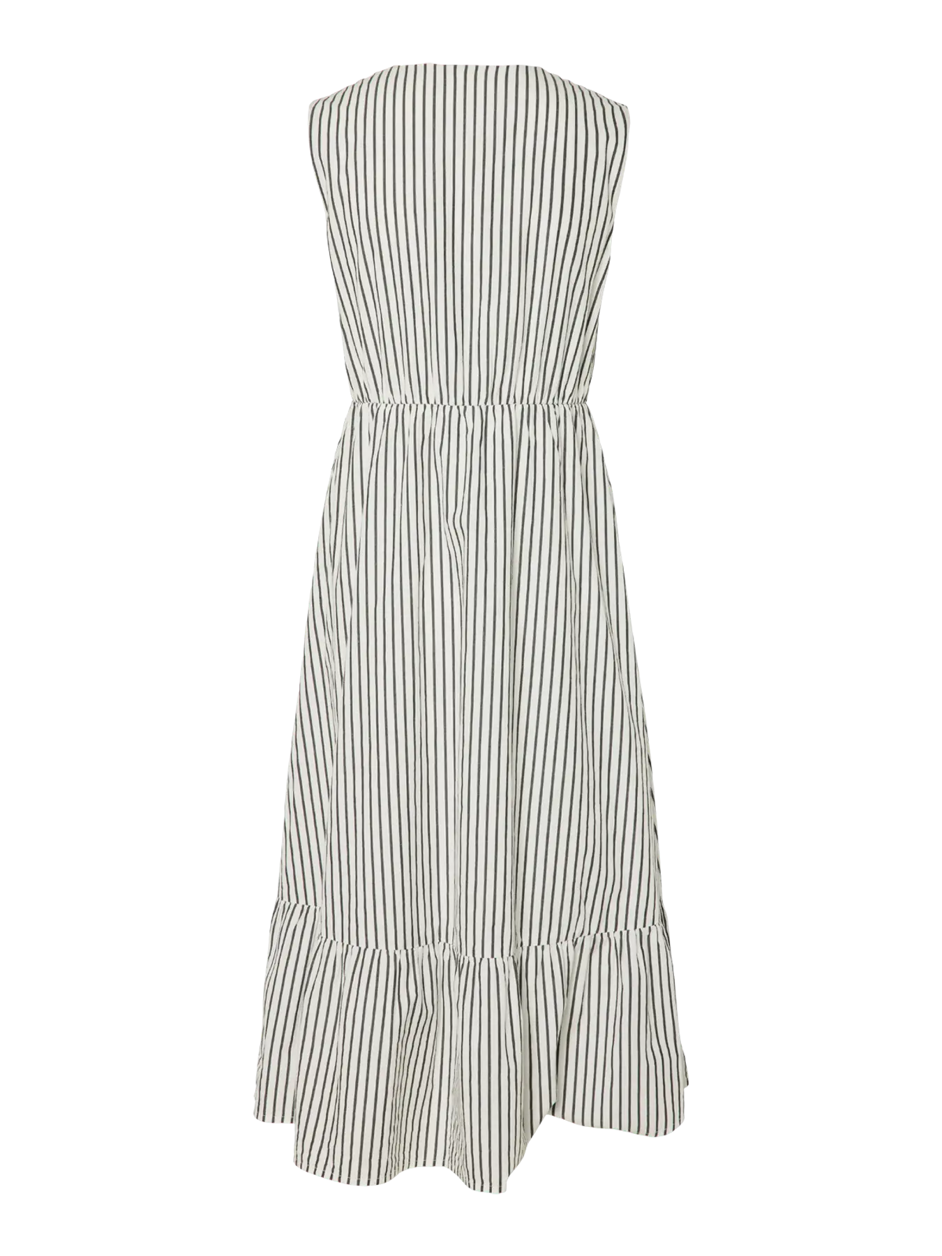 YASEBBA Midi Dress in Black & White Stripe