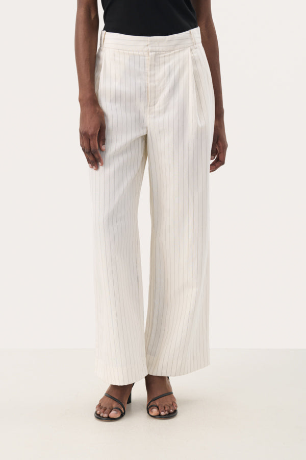 Rabia Trousers in Whitecap Grey Stripe
