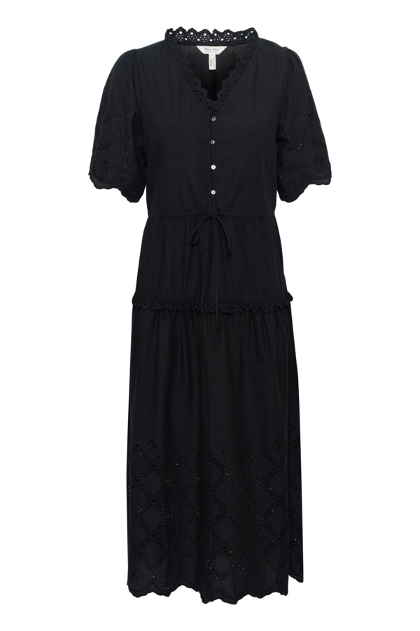 Rikkemai Short Sleeved Maxi Dress in Black
