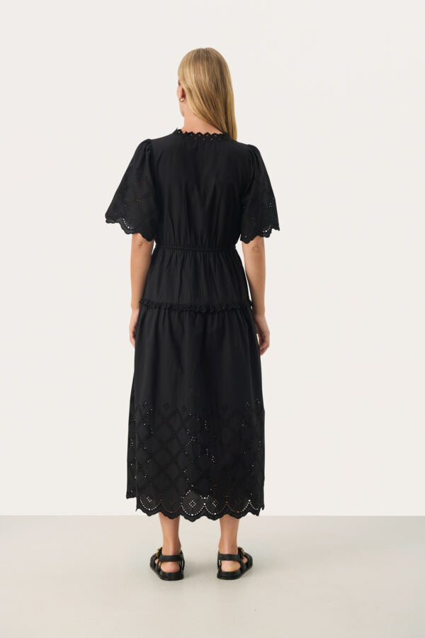 Rikkemai Short Sleeved Maxi Dress in Black