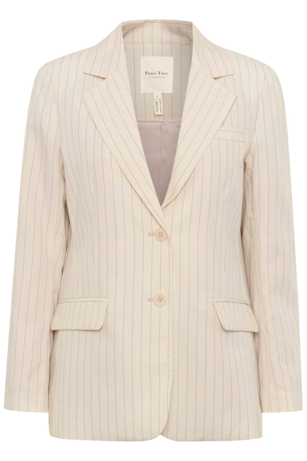 Nikoleta Blazer in Whitecap with Grey Stripe