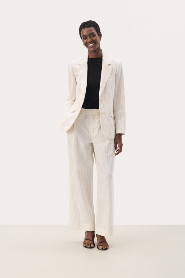 Nikoleta Blazer in Whitecap with Grey Stripe