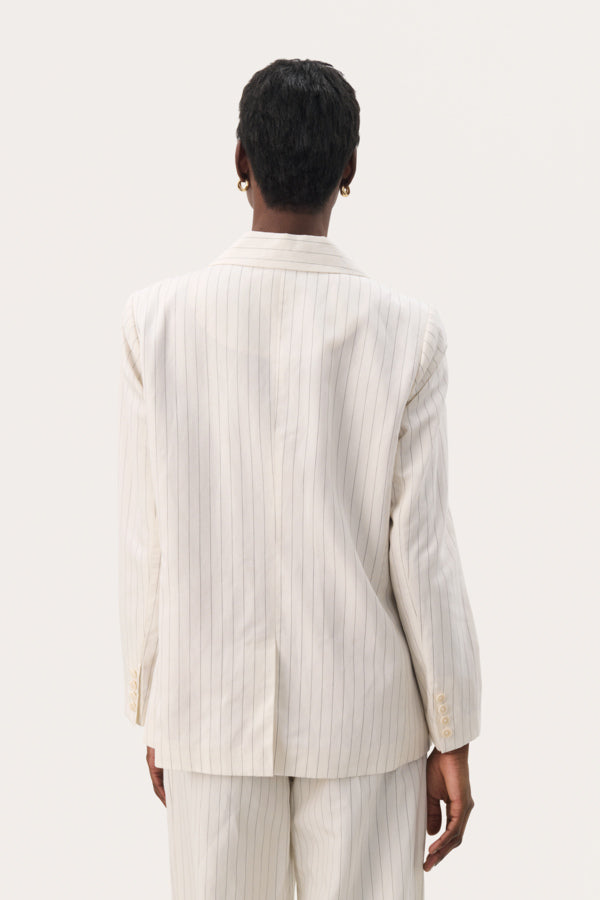 Nikoleta Blazer in Whitecap with Grey Stripe