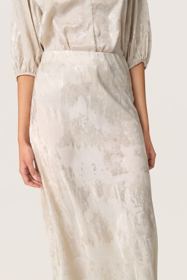 SLKitty Skirt in Ancient Scroll Metallic Print
