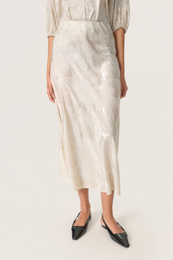 SLKitty Skirt in Ancient Scroll Metallic Print