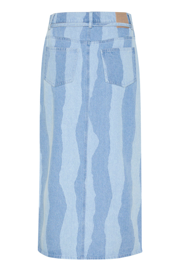 SLMaisa Skirt in Medium Blue Torn Stripes