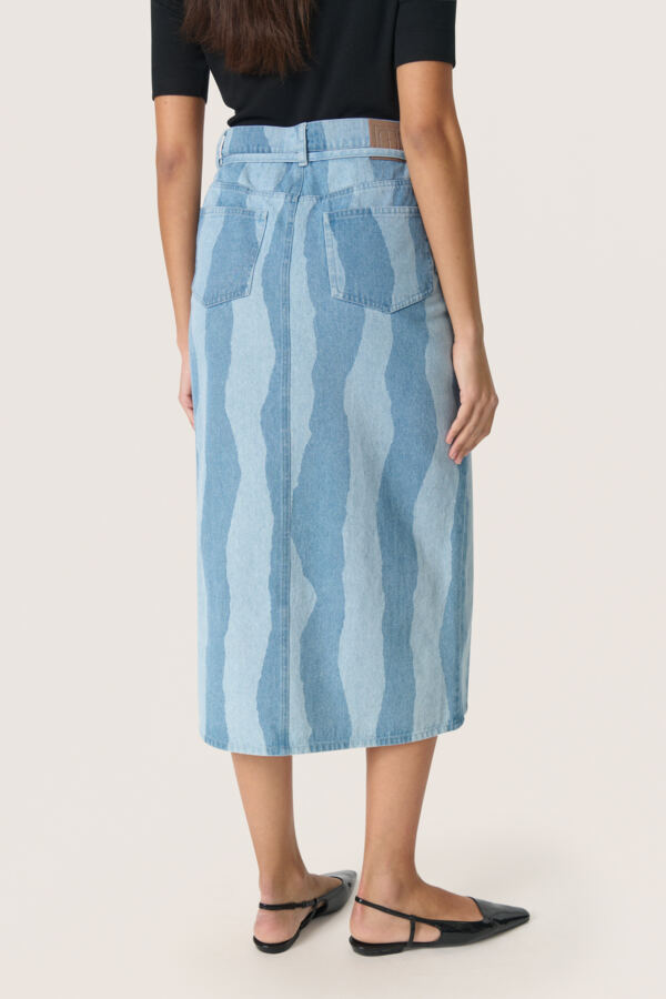 SLMaisa Skirt in Medium Blue Torn Stripes