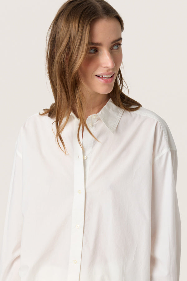 SLJani Poplin Long Sleeved Shirt in Broken White