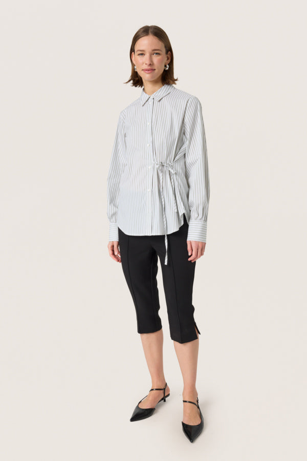 SLHelen Long Sleeved Shirt in White with Green Stripes