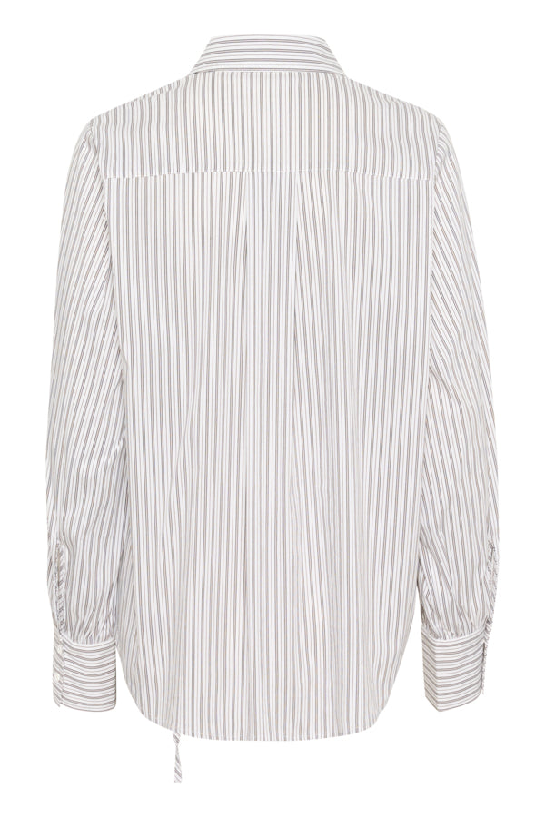 SLHelen Long Sleeved Shirt in White with Green Stripes