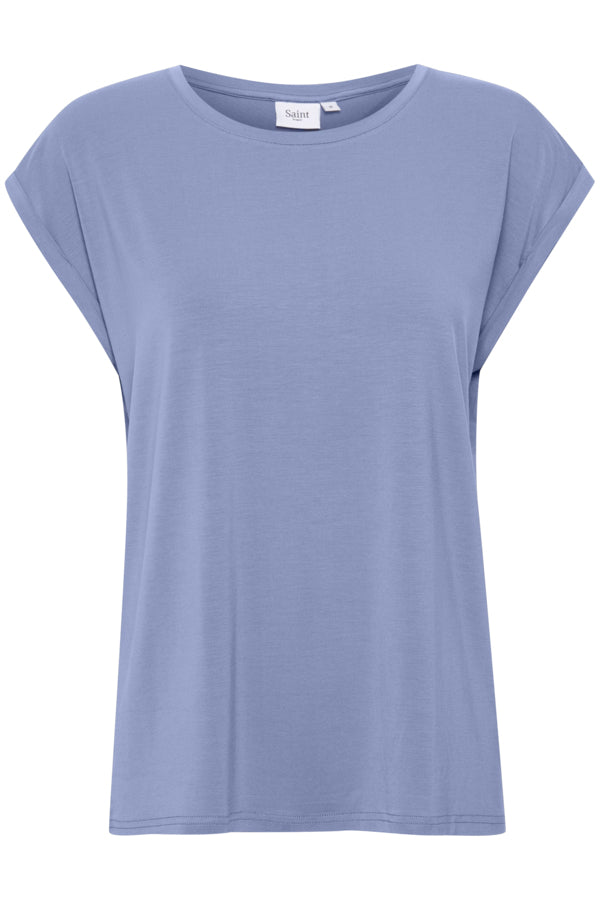 Adelia Round Neck T-Shirt in Colony Blue