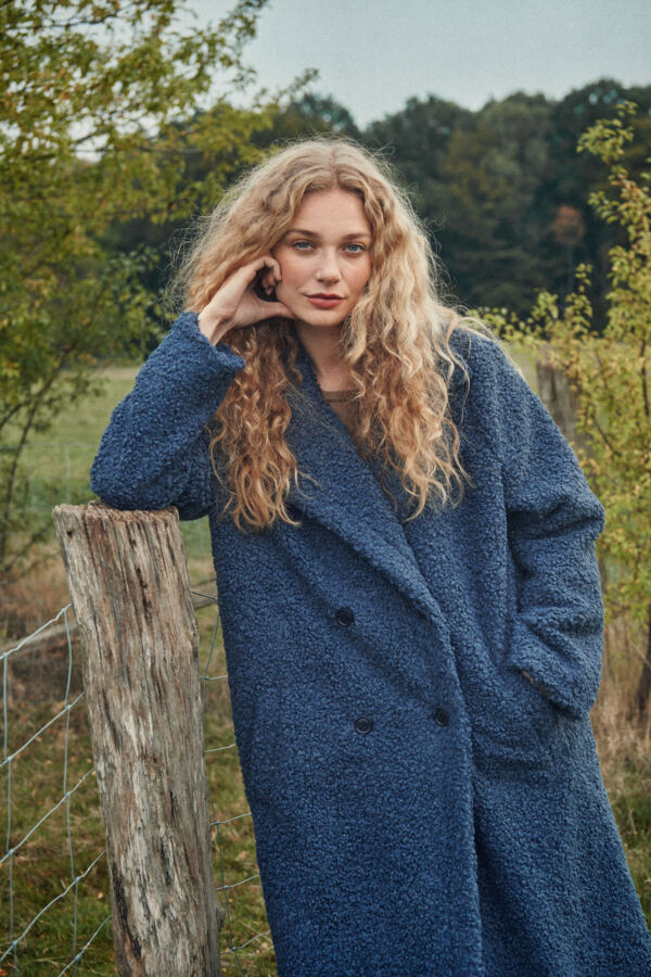 Nellie Teddy Coat in Blue