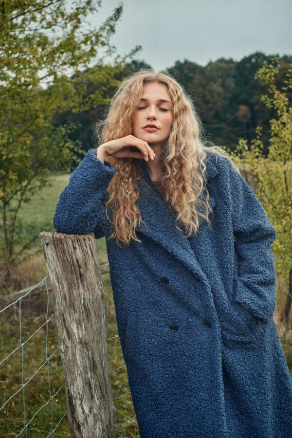 Nellie Teddy Coat in Blue