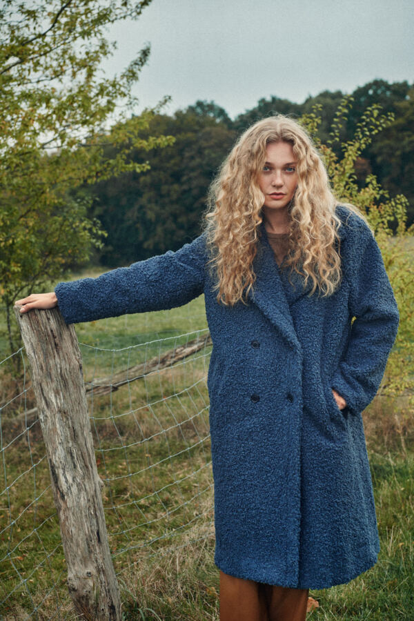Nellie Teddy Coat in Blue