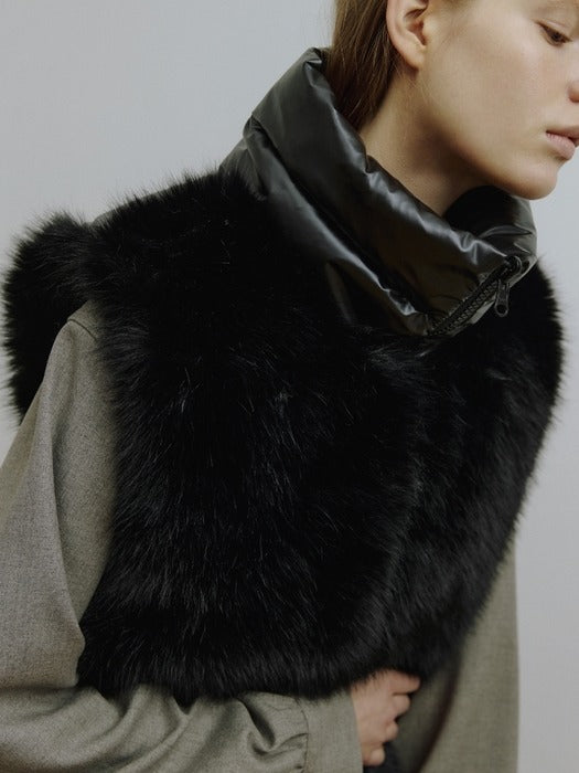Subi Reversible Padded Vest with Black Faux Fur